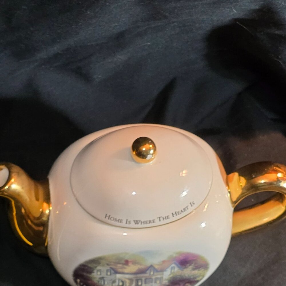 Thomas Kinkade "Home Is Where The Heart Is" Teapot With Lid